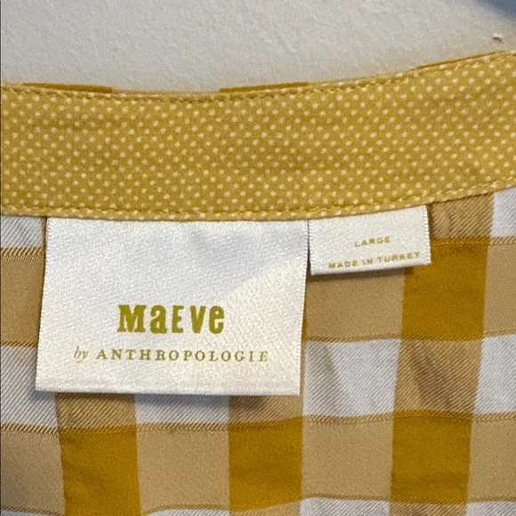Maeve Mustard and White Checkered Blouse - Picture 2 of 7